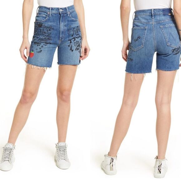 Mother smokinhigh waist frayed hem shorts size 28 and size 29 NWT